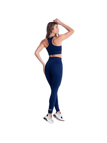 Conjunto Fitness Top e Legging Academia Feminino - Azul
