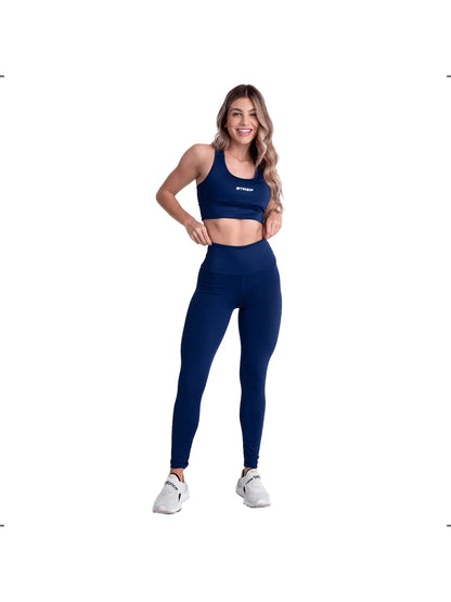Conjunto Fitness Top e Legging Academia Feminino - Azul